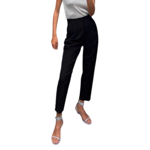 Zara Pants - Zara High Waist Trousers with Hip Front Pockets and Straight Leg in Black Size 4